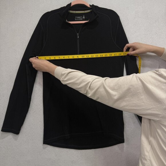 Smartwool Shirt Mens Large Black Merino 150 Base Layer Quarter Zip Thermal - Picture 4 of 10